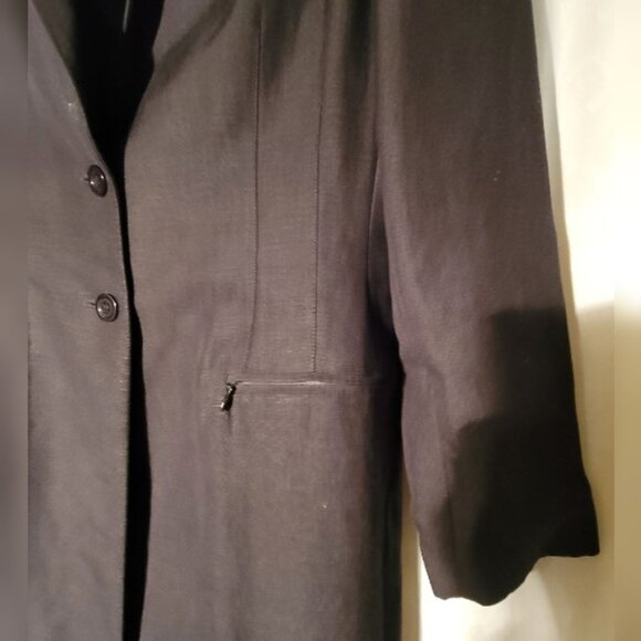 Harve' Bernard 2-Piece Lined Black Linen Pant Suit Size 10 - Picture 12 of 12